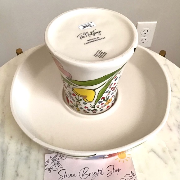 Anthropologie Mud Fairy Blooming Hearts Cake Stand Glazed Stoneware Floral NWT - Picture 11 of 11